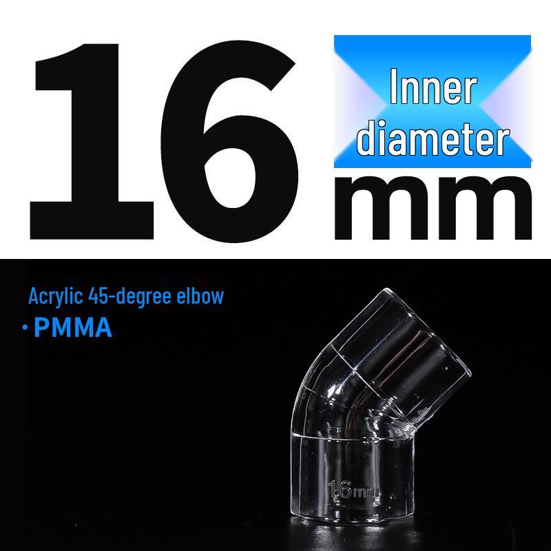 Akrylowy Kolanko 45° do Akwariów - Wysoka Przezroczystość