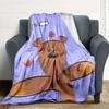 1pc Mr. Bean Bear Flannel Throw Blanket HD Printed Lightweight Soft Warm All Season Blanket for Sofa, Bed, Travel, Camping Machine Washable