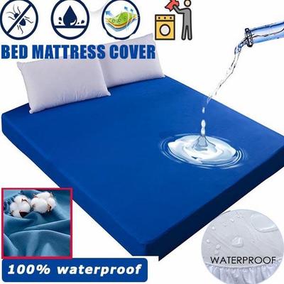 Spannbettlaken in Vollfarbe für Einzel-/Doppelbett-/Queensize-/Kingsize-Betten, Matratzenschoner, Bettbezug, Bettlaken, feste Tagesdecken, 99,99 % wasserdicht