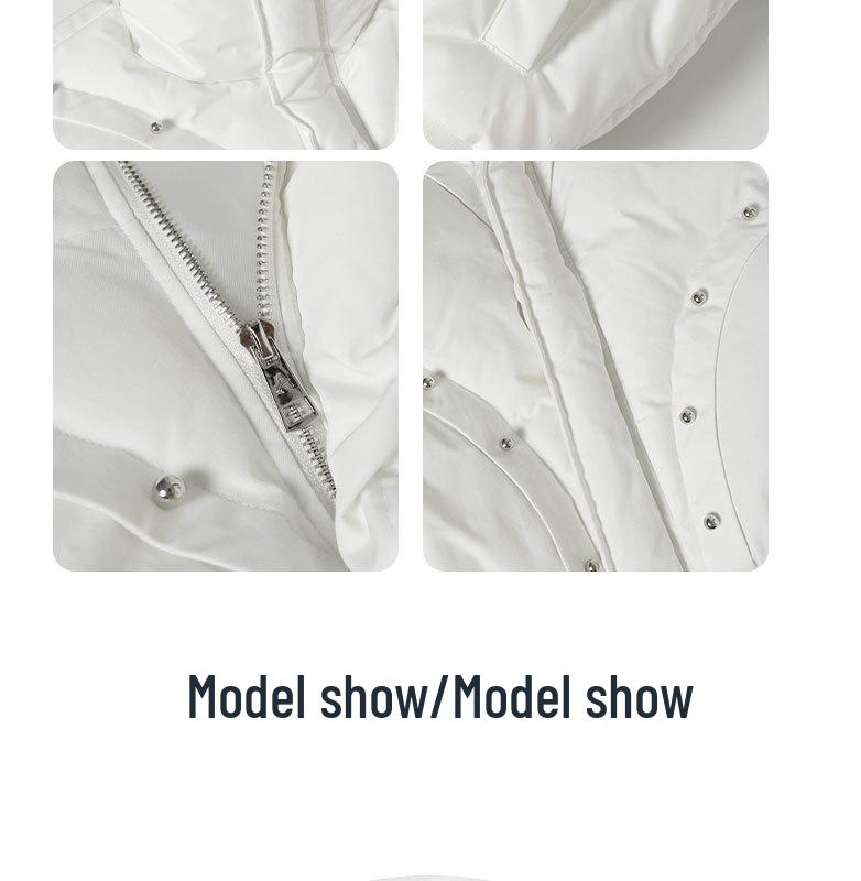 ARES Men's Retro Winter Stand Collar Cotton Jacket with Rivet Decor and Plus Velvet Lining