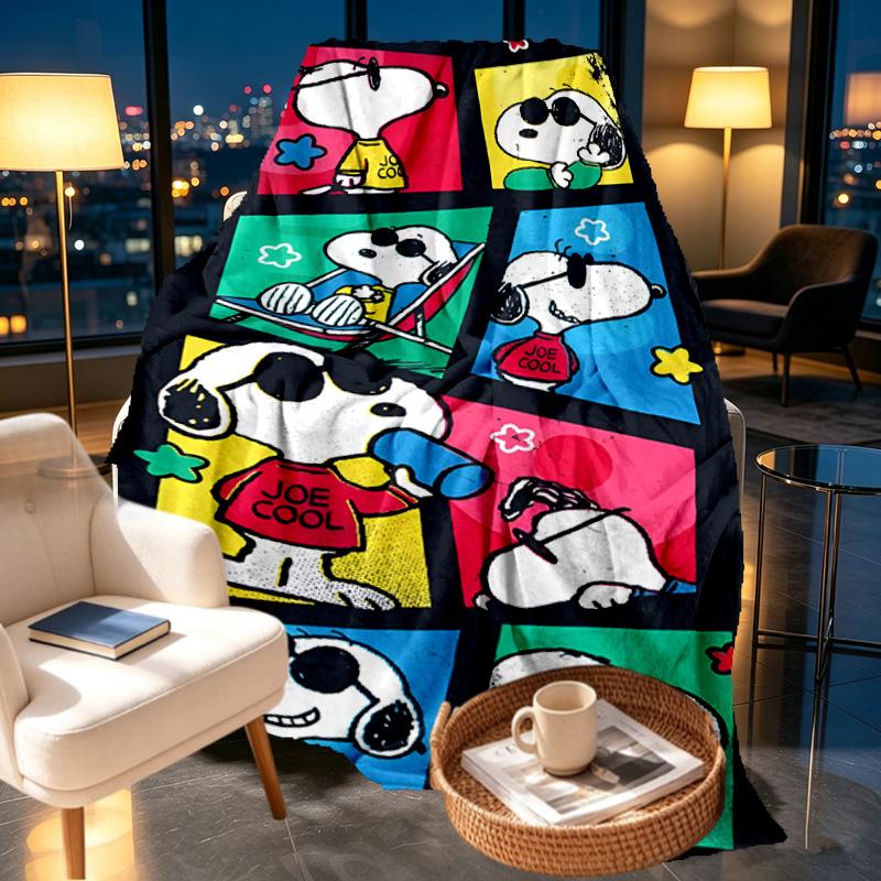 Snoopy Print Blanket - Soft & Comfortable, for Bedroom, Travel, Sofa, Home Decoration - Birthday Christmas Gift for Friend