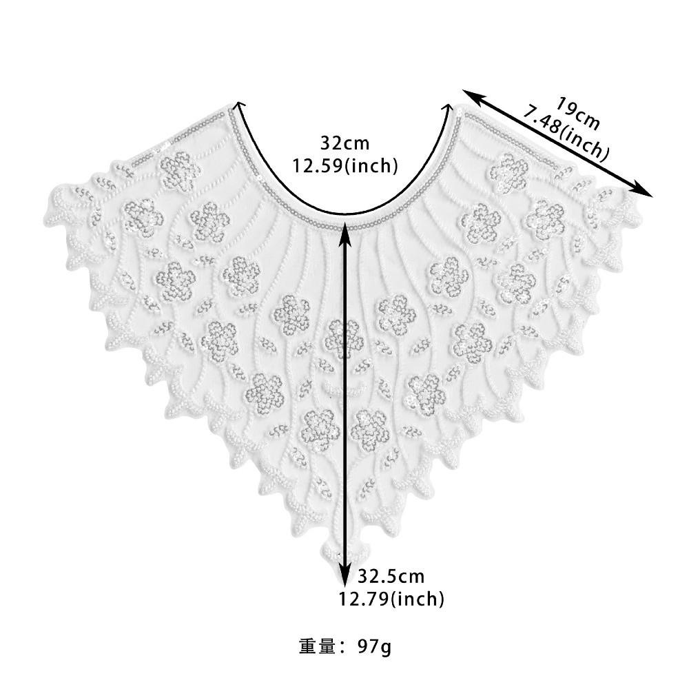 Hollow Design Embroidery Lace Gold Sequined Bead Embroidery Clothing Accessories DIY Application Mesh Texture Collar Decoration