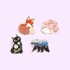 Cute Forest Garden Enamel Pin Fox Cat Bear Hedgehog Brooches Bag Lapel Pin Cartoon Animal Badge Jewelry Gifts
