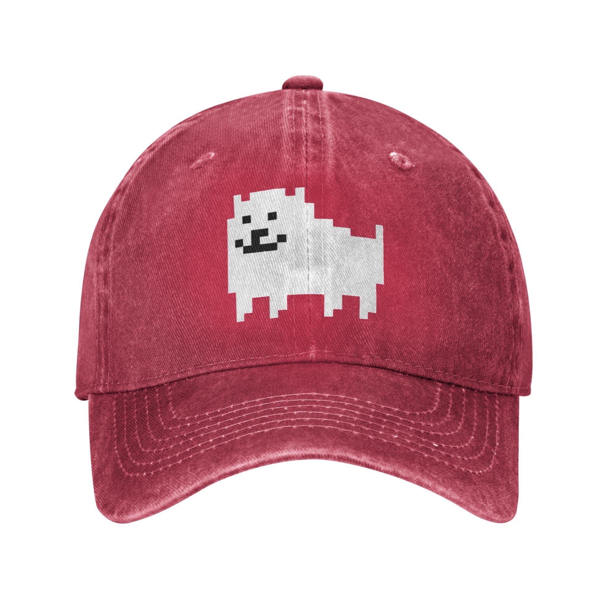 Undertale Annoying Dog   Washed Denim Cap Casual Baseball Caps Adjustable Hat Summer Unisex Baseball Hats One Size