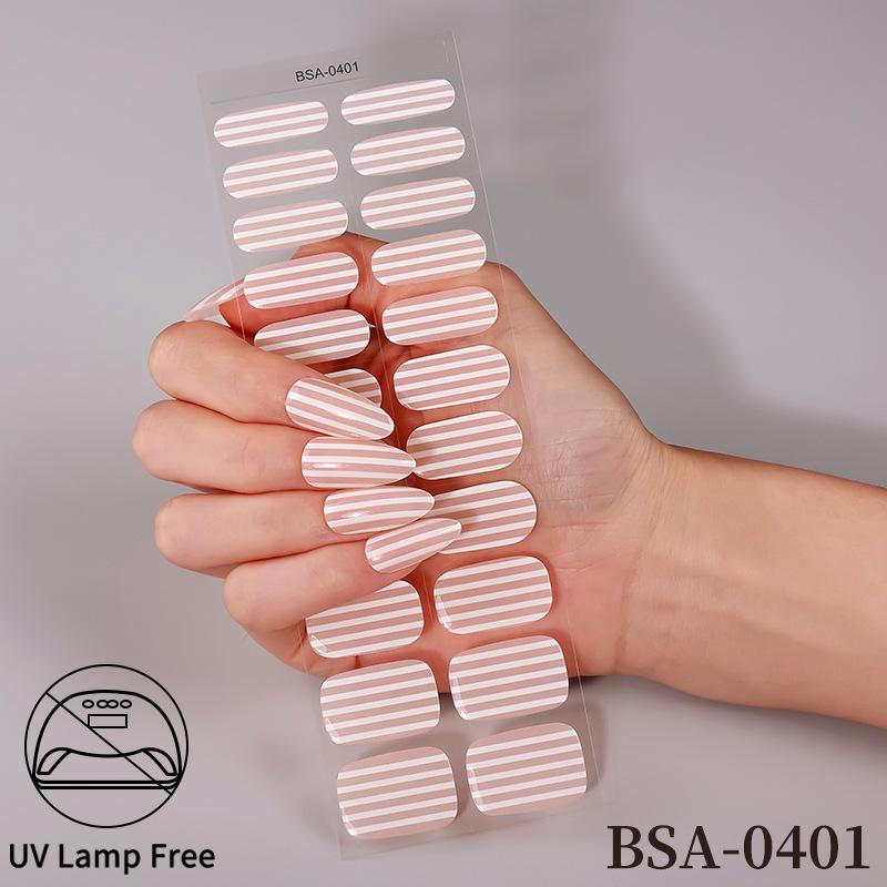 Adesivi per Unghie in Gel Impermeabili Francesi - Carini Cartoni Animati Nail Art Senza Cottura per Stili Europei e Americani