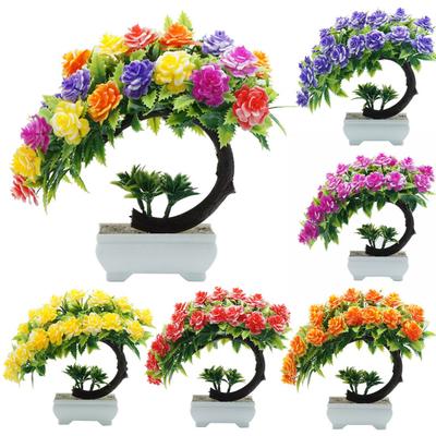 1 Stk kunstig blomst pottet Bonsai Stue Party Desktop Møbler Dekor