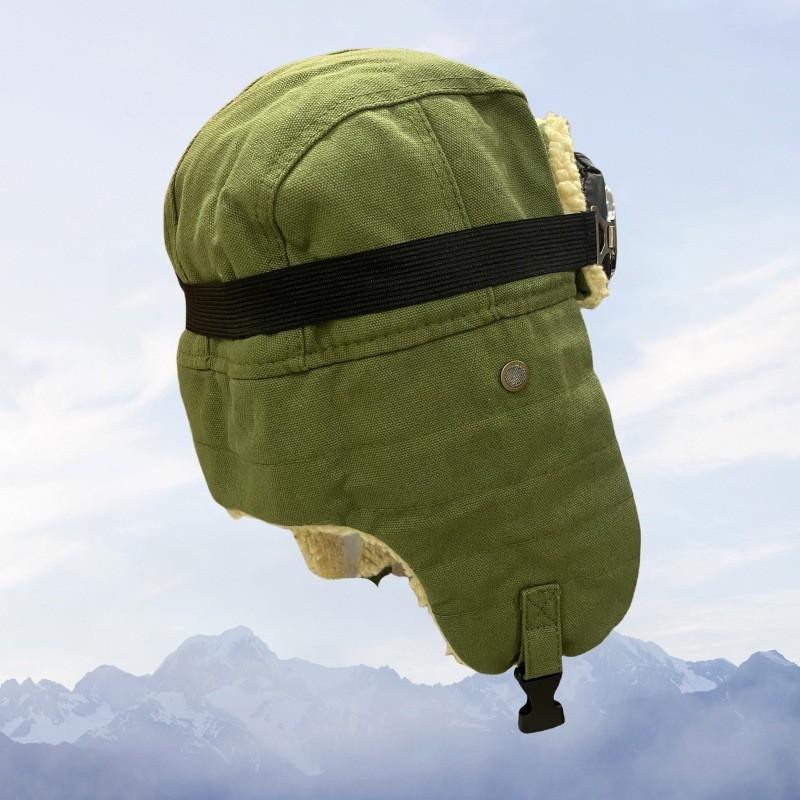 Winter Fleece Lined Aviator Hat With Ear Protection Windproof Warm Cap Outdoor Skiing Motorcycle Riding