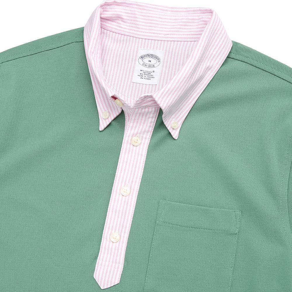 BROOKS BROTHERS Oxford Collar Vintage Polo Shirt (Green) (Bbntmm8703Iem)