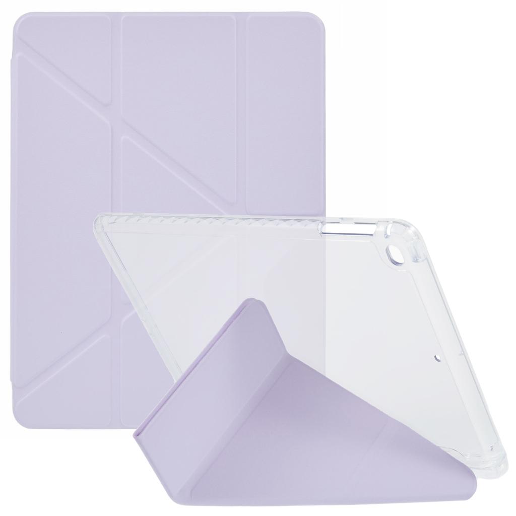 Tablet Case For iPad 9.7-inch (2018)/(2017)/Air 2/Air (2013) , Origami Stand Clear Back PU Leather Cover