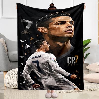 Ronaldo Cr7 Football Legend Blanket Warmthful Decor Perfect for Office Bedding Seaside All-Season Use Modern Ideal Gift For Birthday Valentine'S Day