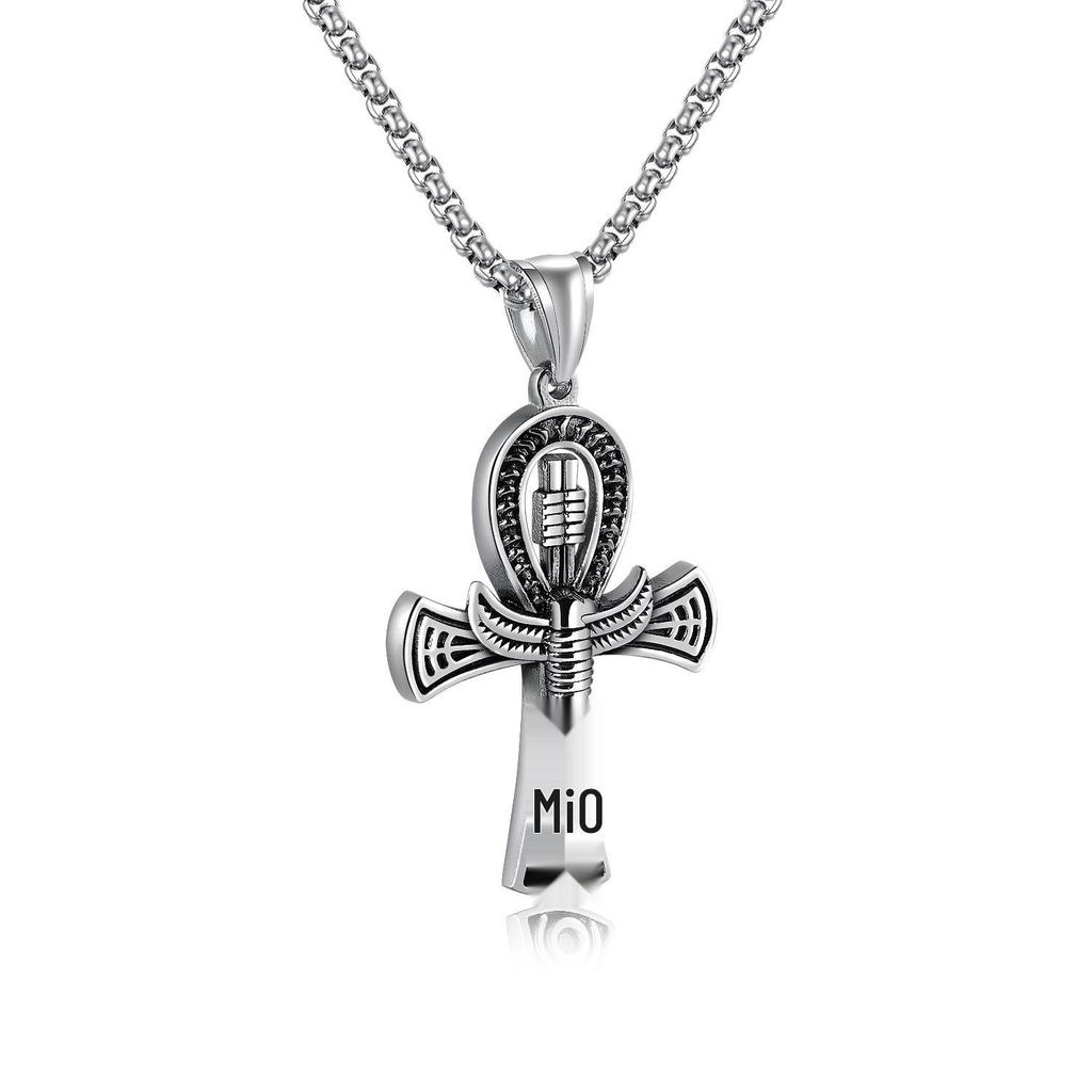 2026 Men's Punk Cross Pendant Necklace - European & American Titanium Stainless Steel