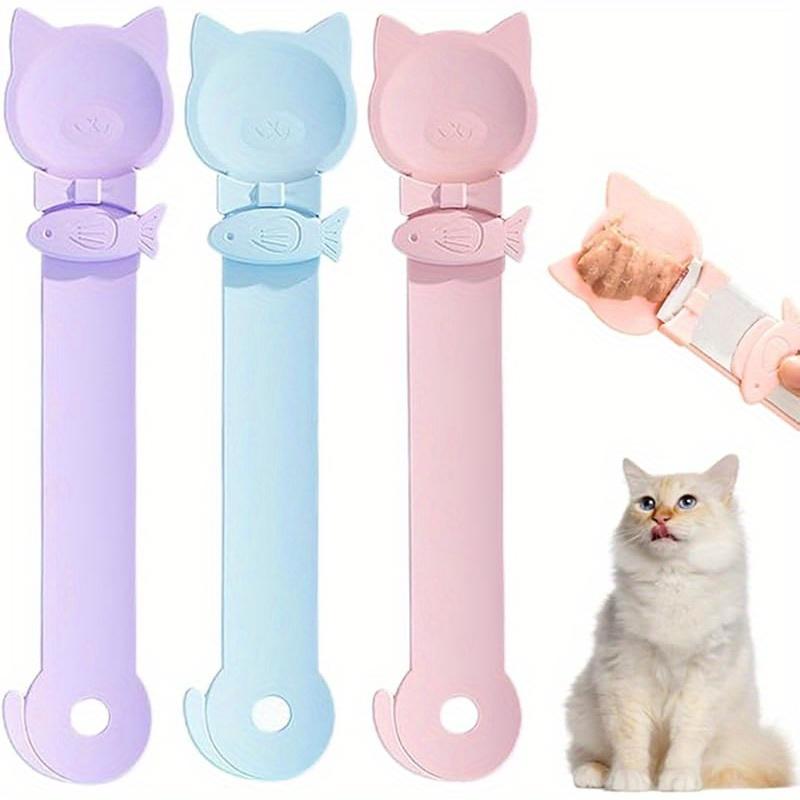 3pcs Cat Squeeze Treat Spoon, PP Portable Slow Feeder for Wet Food
