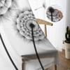 Schwarze Blumen Löwenzahn Gardinen für Wohnzimmer Transparent Tüll Fenster Vorhang Schlafzimmer Küche Home Decor Schleier Vorhänge