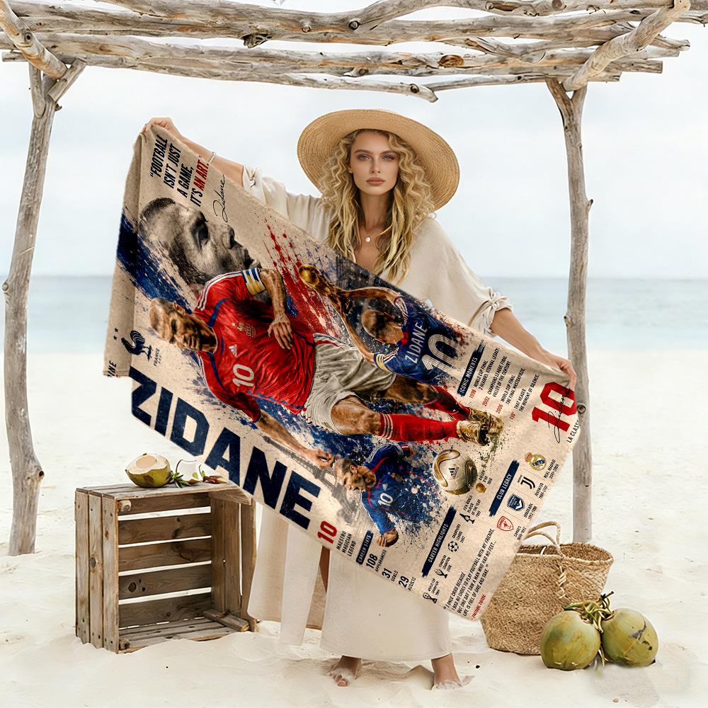 Soccer Player Celebration Beach Towel High Absorbency & Quick-Dry Comfortable Lightweight