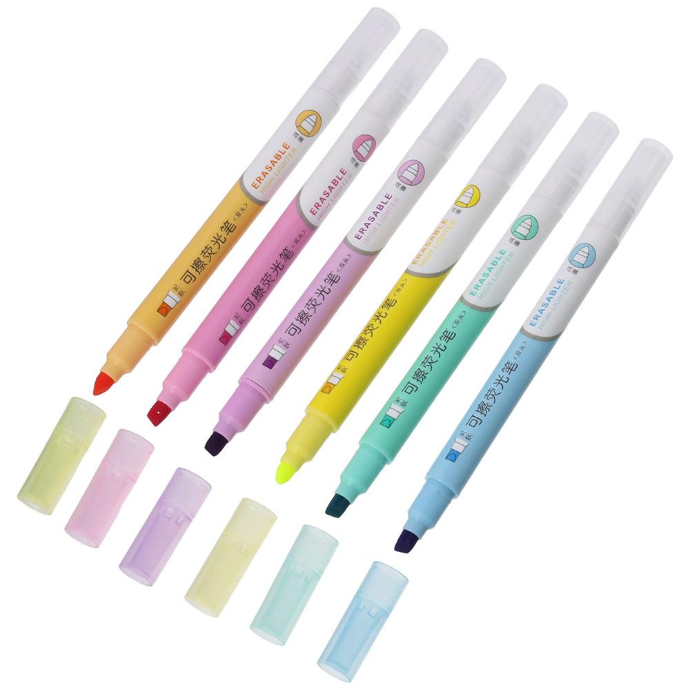 6PCS Durable Creative Color Doodle Pen Multi-color Double Head Smooth Writing Highlighters