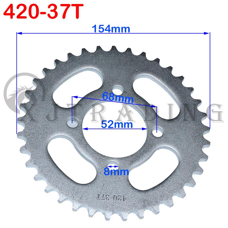 Motorcycle 420/428 Chain 31T/37T/41T/48T 52MM Rear Chain sprocket for Chinese ATV Quad Pit Dirt Bike Motor Moped Accessories
