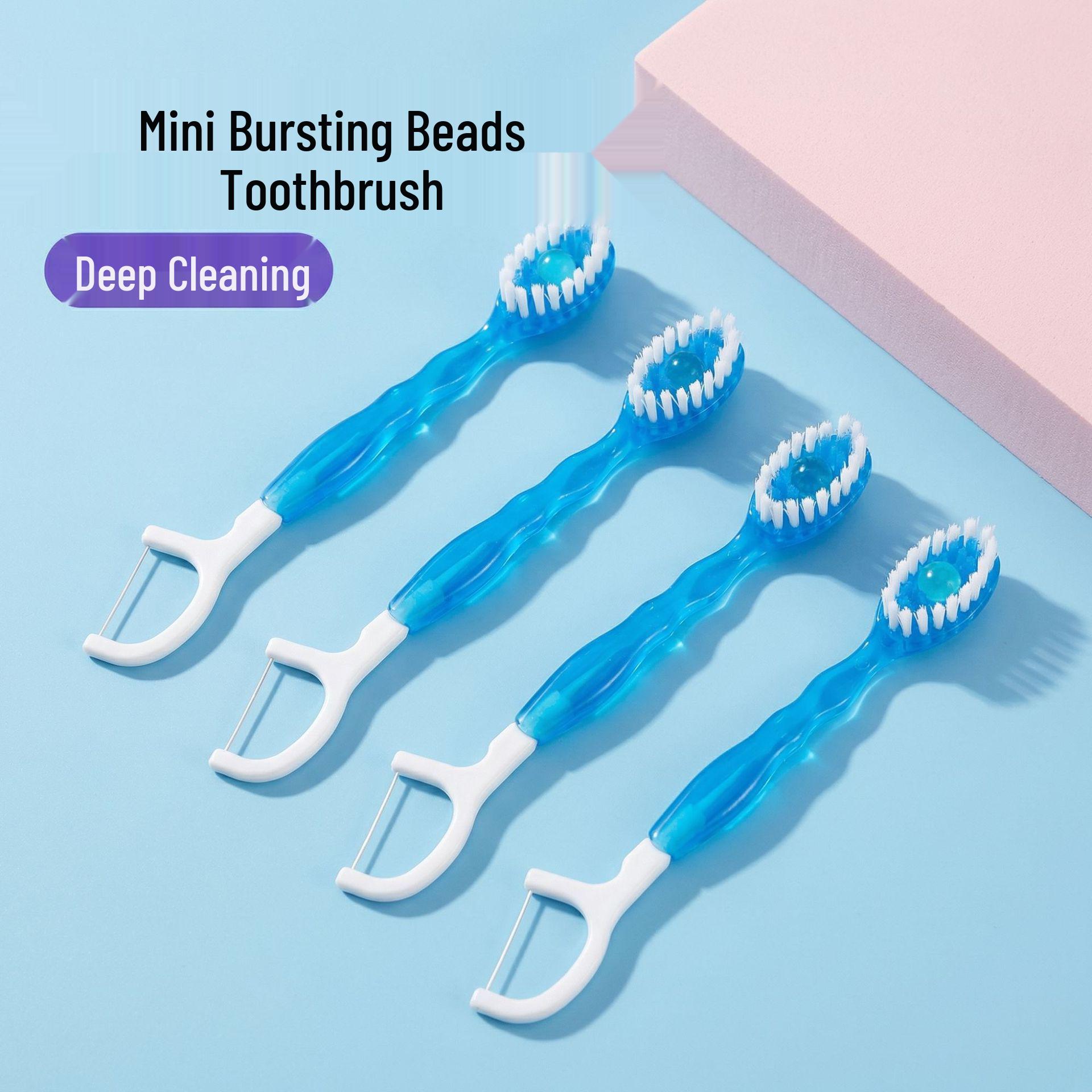 Disposable Mini Burst Bead Toothbrush: Individually Packaged, Portable, Fresh Breath Solution