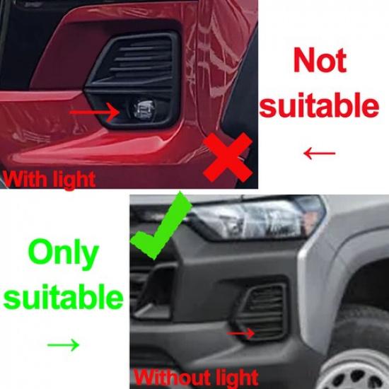 Front Fog Light Engine Inlet Outlet Vent Frame Trim Cover for Chevy Colorado 23+