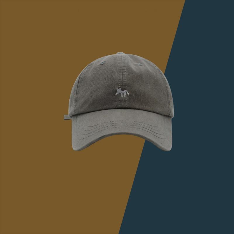 Cute Versatile Little Fox Embroidered Baseball Cap Men's and Women's Spring and Summer Street Fashion Cap Showing Small Face