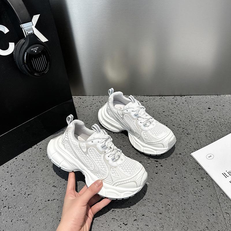 Dad Shoes Women's New Versatile Thick-soled Single-mesh Breathable Sports and Leisure Shoes Running Shoes