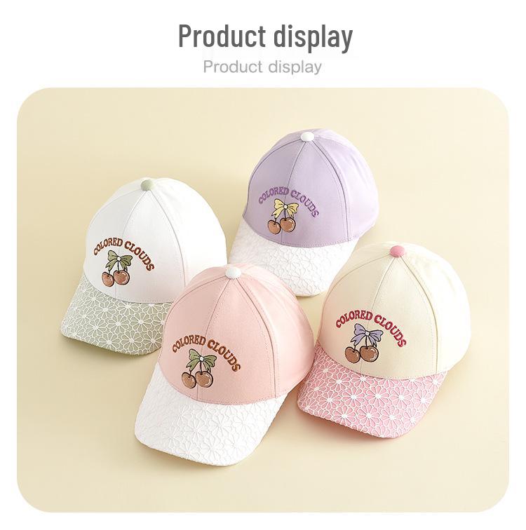 Stylish Cartoon Embroidered Duckbill Baseball Cap for Girls with Sun Protection.