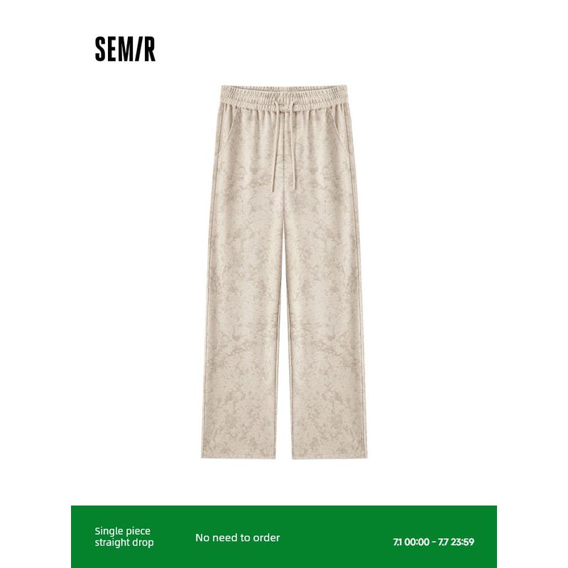 

[Same Style with Mall] Senma Casual Pants Women s Wool-like Fabric Dirty Pants Loose Trendy Cool 2024 New Winter Full Printed Loose Pants Black 90001 165/88A/L