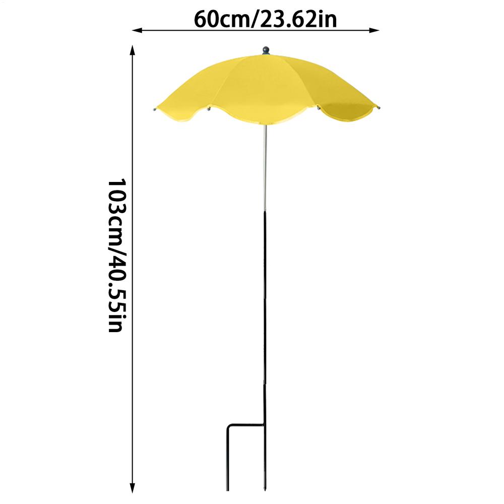 Ombrello per Ombra Piante con Palo Metallico Telo Ombreggiante Resistente alle Intemperie Protezione Solare da Esterno Piante Fiori in Vaso Forniture da Giardino