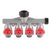 G3 4in Zinc Alloy 4 Way Water Faucet Splitter Connector Adapter Valve Garden Accessories