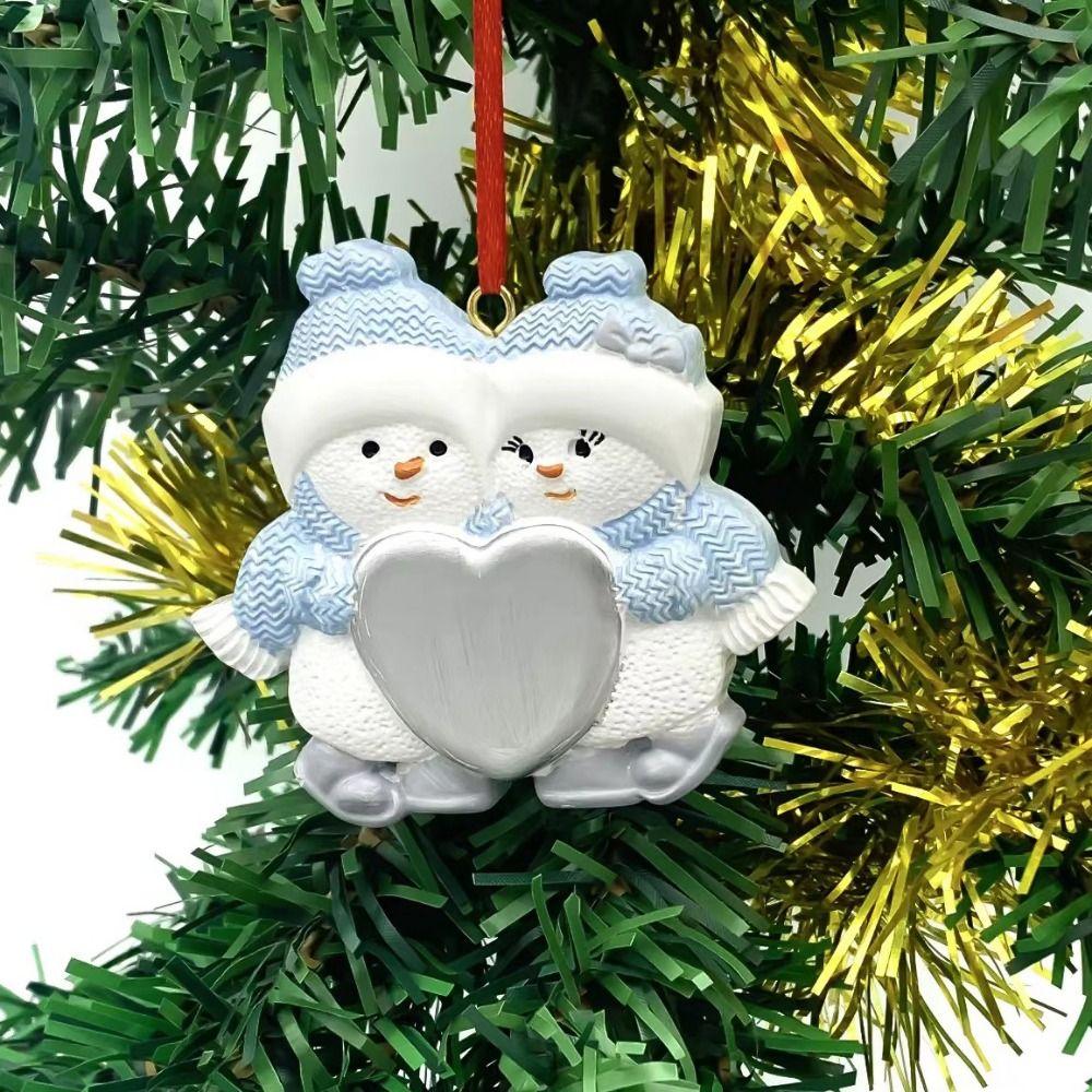 Cartoon Snowman Hanging Ornaments Resin Love DIY Christmas Pendants with Hannging Rope Decorative Snowman Car Pendant
