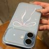 Ins small fresh pink and white bow for Apple 17Promax large window mobile phone case IP16/15/14/13