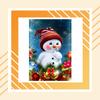 Resin Christmas Snowman Crystal Painting Portable Frameless Round Decorative Wall Hanging Bedroom Living Room Drawing