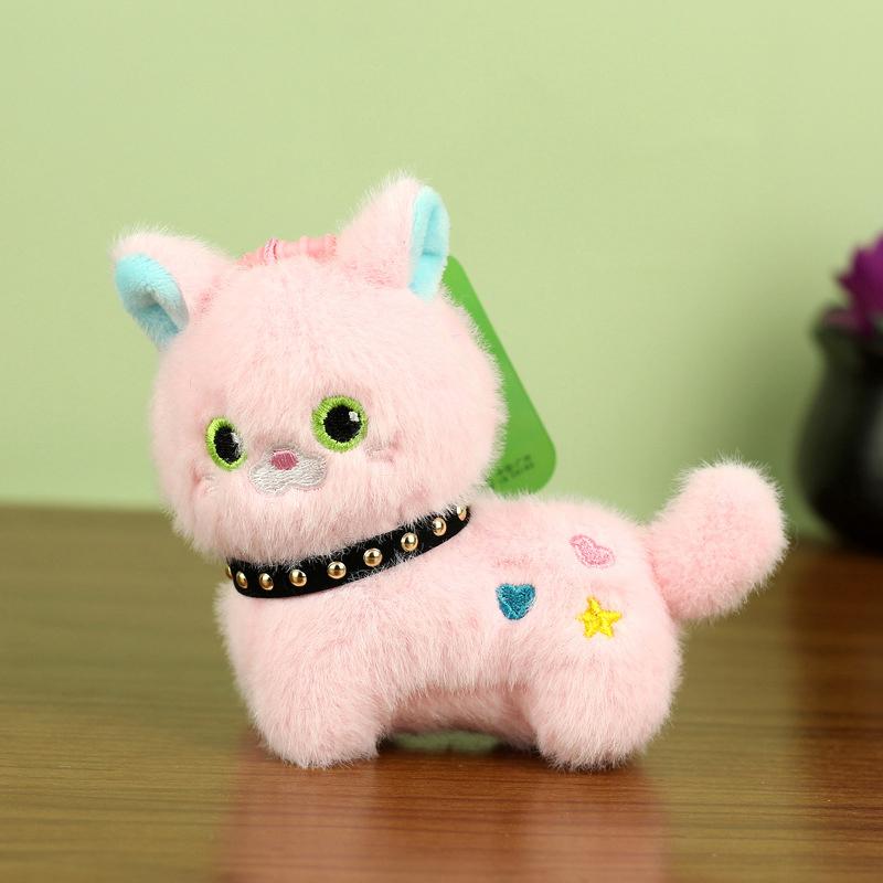

1 шт. Брелок-шарм с кошкой, куклы, милый симуляционный котенок, подвеска, плюшевая игрушка, украшение для сумки, подарки на день рождения для детей, девочек розовый