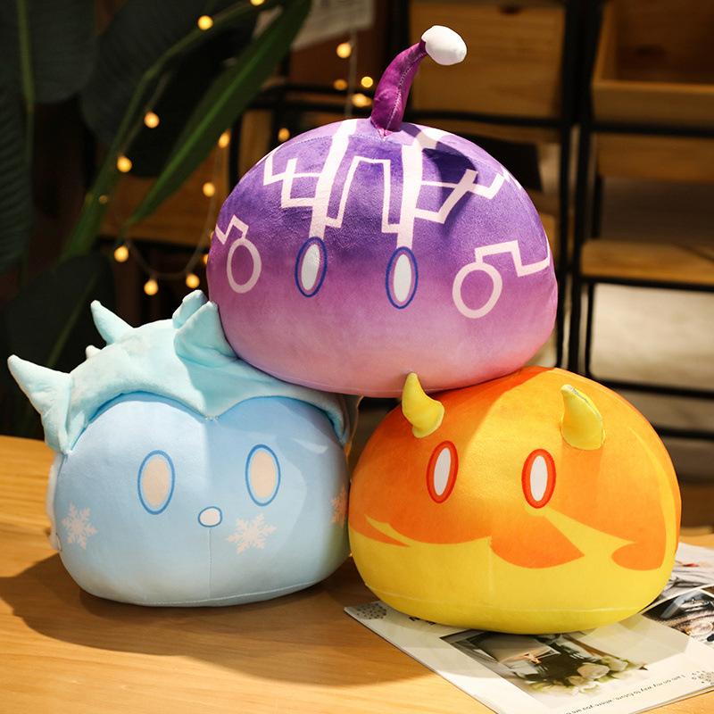 35-45cm Kawaii Genshin Impact Slime Spil Plyslegetøj Udstoppet Tegneserie Geo Cryo Baby Sovepude Sød Gave Pige Barn Værelse Dekoration