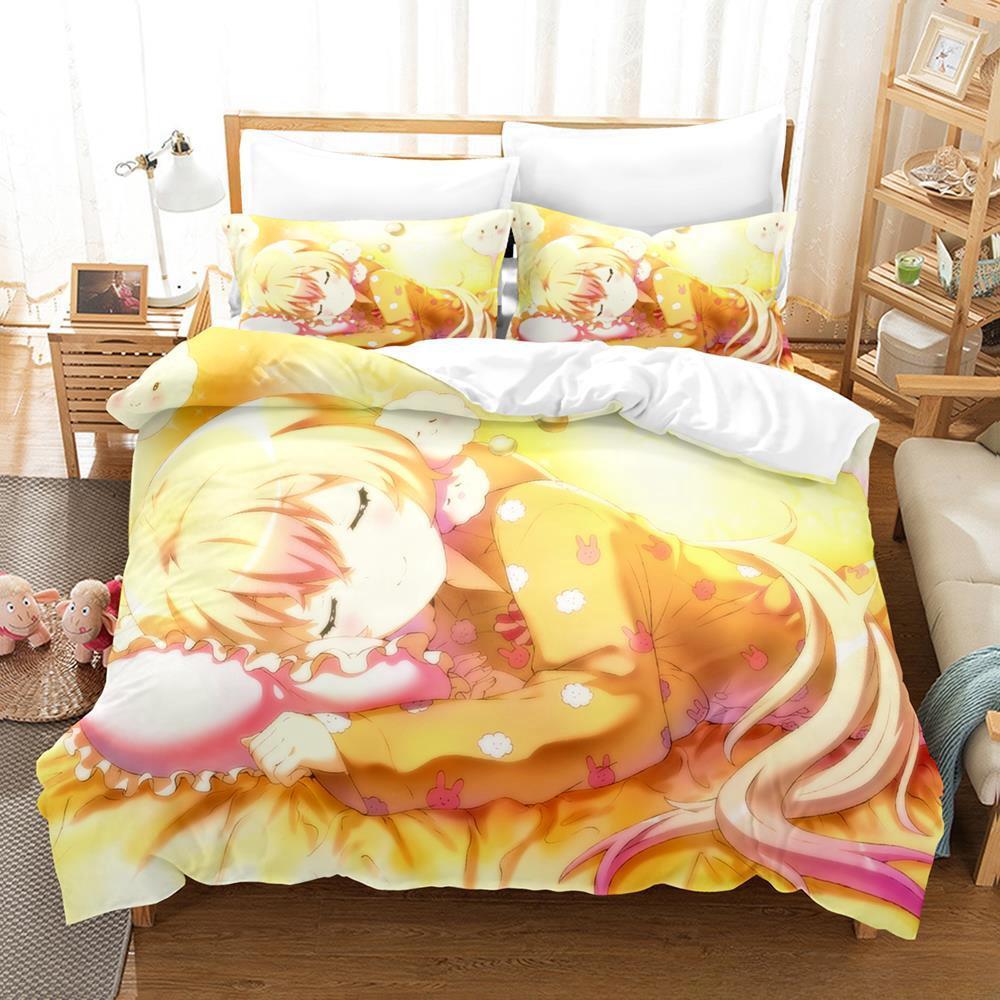 New Anime Magical Girl Raising Project Bedding Set Single Twin Full Queen King Size Bed Set Adult Kid Bedroom Duvet Cover Sets