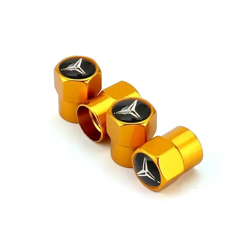 New C200 E200  For Mercedes Benz 4Pcs Car Wheel Valve Caps Tire Tyre Stem Air Cover Metal Emblem Accessories For Mercedes Benz G