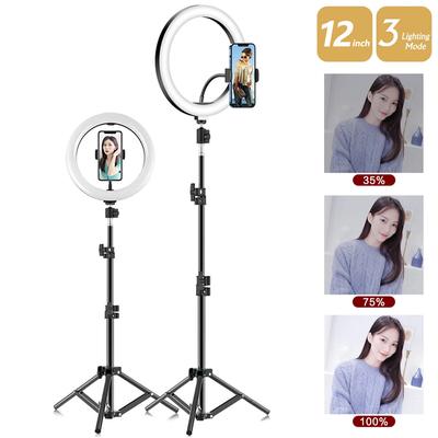 Anneau lumineux LED pour selfie de 26 cm, éclairage annulaire pour selfie, télécommande USB, lumière de remplissage pour vidéo Tiktok en direct avec support de téléphone et trépied