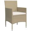 Vidaxl 5-Piece Garden Furniture Set with Cushions, Beige-Black