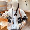 Korean Style Double-Faced Fleece Lace Trim Long Sleeve T-Shirt - Plus Size Autumn/Winter Loose Top