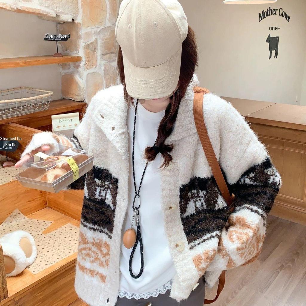 Korean Style Double-Faced Fleece Lace Trim Long Sleeve T-Shirt - Plus Size Autumn/Winter Loose Top