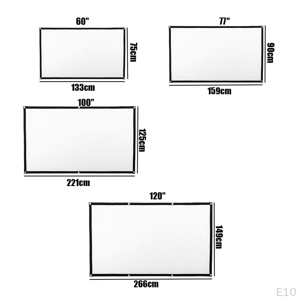HD Projector Screen, Portable Video Screen Widescreen, Foldable Anti- indoor e outdoor