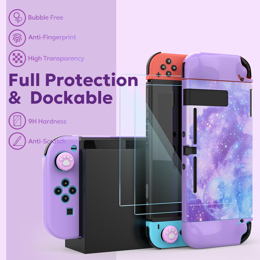 14-in-1 NS Switch Accessory Set Portable Switch Games Storage Handbag Galaxy Purple Case for Nintendo Switch