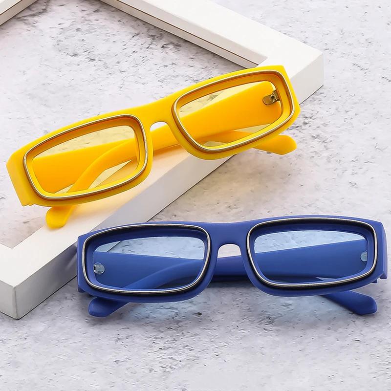 Men Small Rectangle Punk Sunglasses Luxury Brand Vintage Retro Square Sun Glasses UV400 Protection Shades