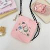 Cute Color Embroidery Bucket Bag Small Cloth Bag College Girl Casual Shoulder Crossbody Mobile Phone Bag