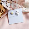 Boucles d'oreilles puces mignonnes Chat Lapin Fleur Marguerite Pour Femmes Douces Mini Émail Asymétriques Boucles d'oreilles Fille Fête d'Anniversaire Bijoux Cadeaux