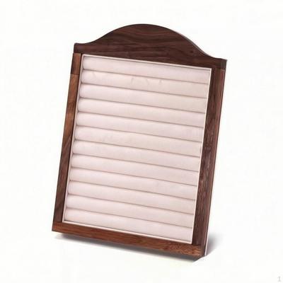 PictureFrame Jewelry Display Wood Grain Finish Slotted Stand Padded