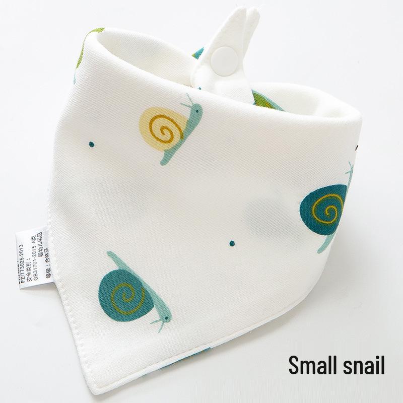 Pure Cotton Baby Drool Bib: Double-Layer Triangle Scarf with Snap Closure, Anti-Spit Up for Newborns