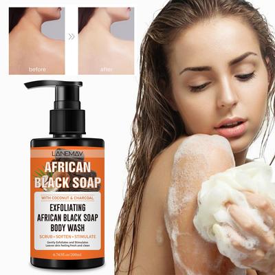 African Black Soap Body Wash-Deep Moisturizing and Nourishing Body Skin, Cleaning Body Excess Oil & Dirt- Suitable for All Skin Types for Summer,200ml