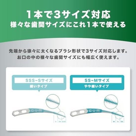 GUM Soft Pick Curved Interdental Brush Periodontal Care Rubber Type Case Size SSSS Thin 30 pieces x 4 pack + bonus included