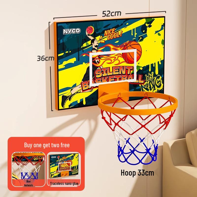 Foldable Wall-Mounted Silent Indoor Basketball Hoop for Kids