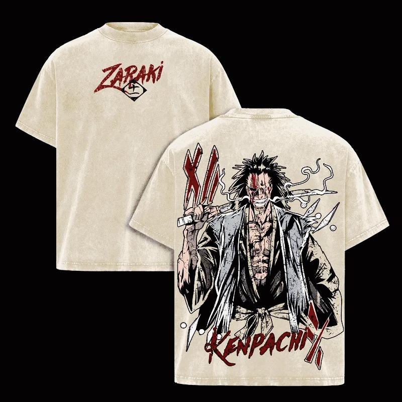 

BLEACH Кемпачі Заракі Аніме Футболка Вінтажна Прана Прана Oversize Футболка Чоловічий Унісекс Одяг Коротка Рукава Бавовняні Футболки Топи S бежевий